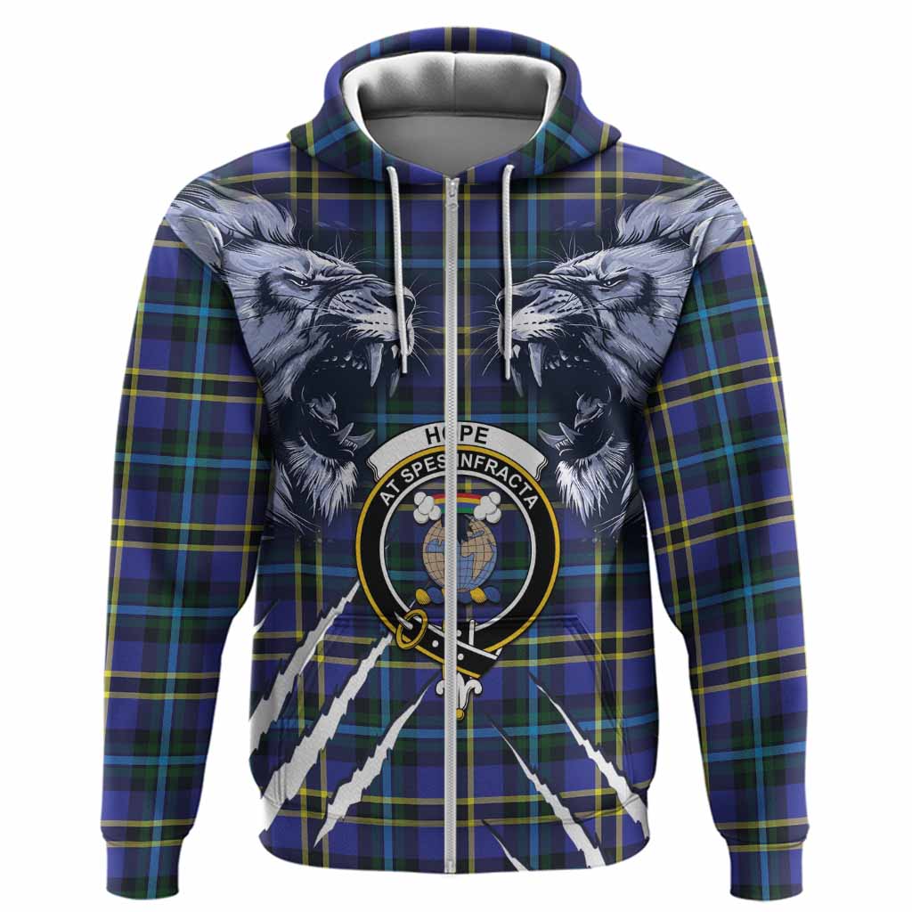 Hope Tartan Crest Hoodie Ferocious Lion Style