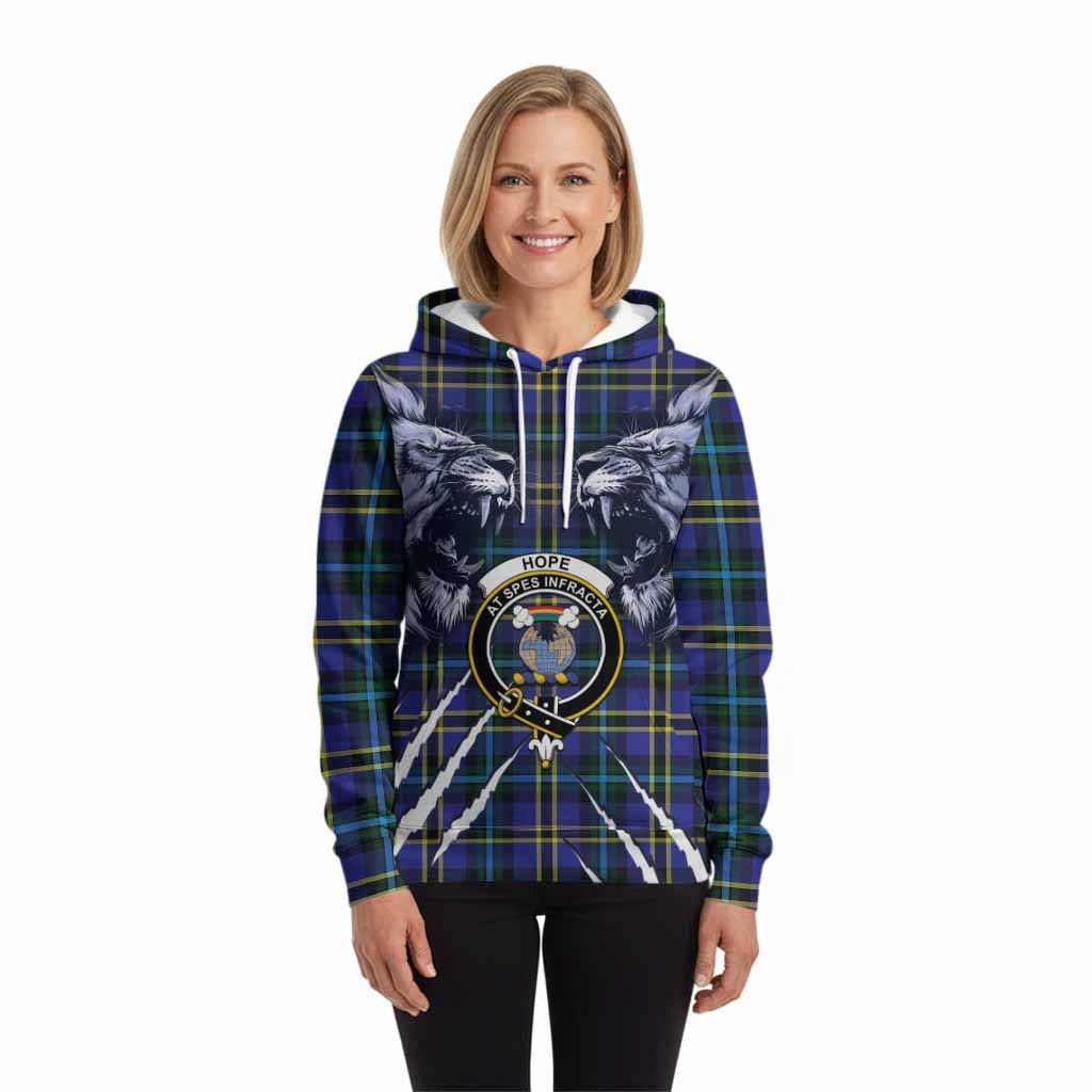 Hope Tartan Crest Hoodie Ferocious Lion Style