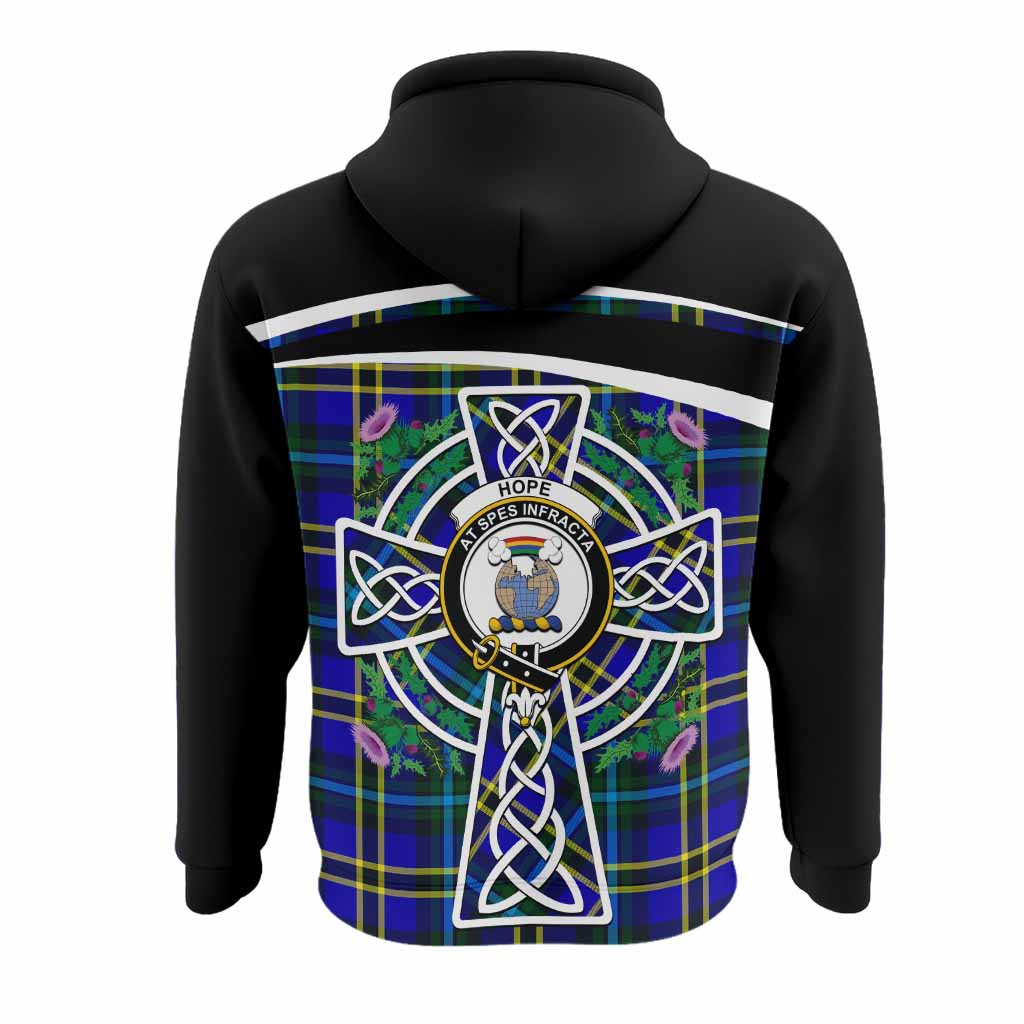 Hope Tartan Crest Hoodie Scottish Thistle Celtic Cross Alba Gu Brath