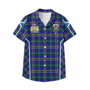 Hope Tartan Crest Kid Hawaiian Shirt Scotland Coat of Arm Flag Style - Tartan Vibes Clothing