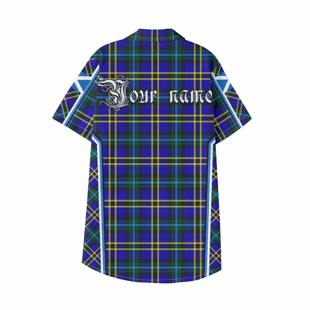 Hope Tartan Crest Kid Hawaiian Shirt Scotland Coat of Arm Flag Style - Tartan Vibes Clothing