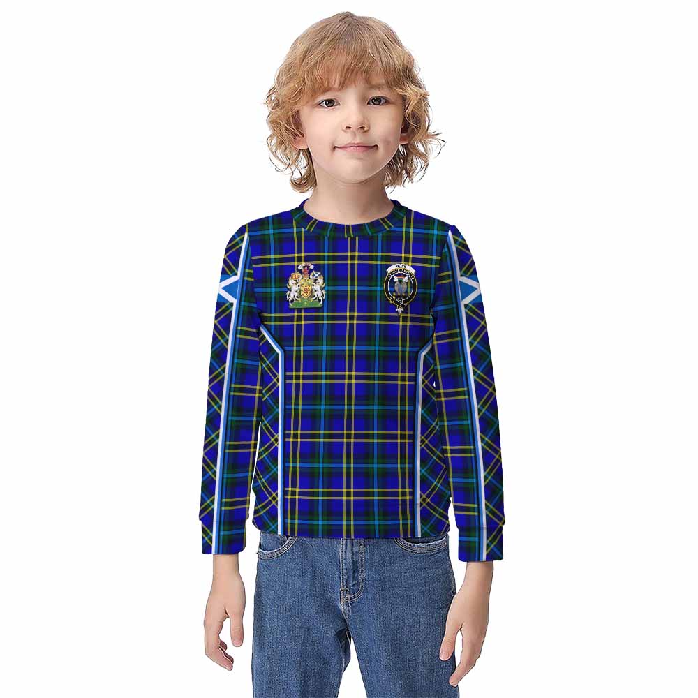 Hope Tartan Crest Kid Knitted Sweatshirt Scotland Coat of Arm Flag Style - Tartan Vibes Clothing