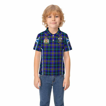 Hope Tartan Crest Kid Polo Shirt Scotland Coat of Arm Flag Style - Tartan Vibes Clothing