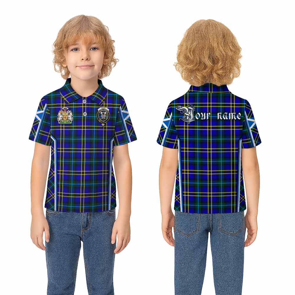 Hope Tartan Crest Kid Polo Shirt Scotland Coat of Arm Flag Style - Tartan Vibes Clothing