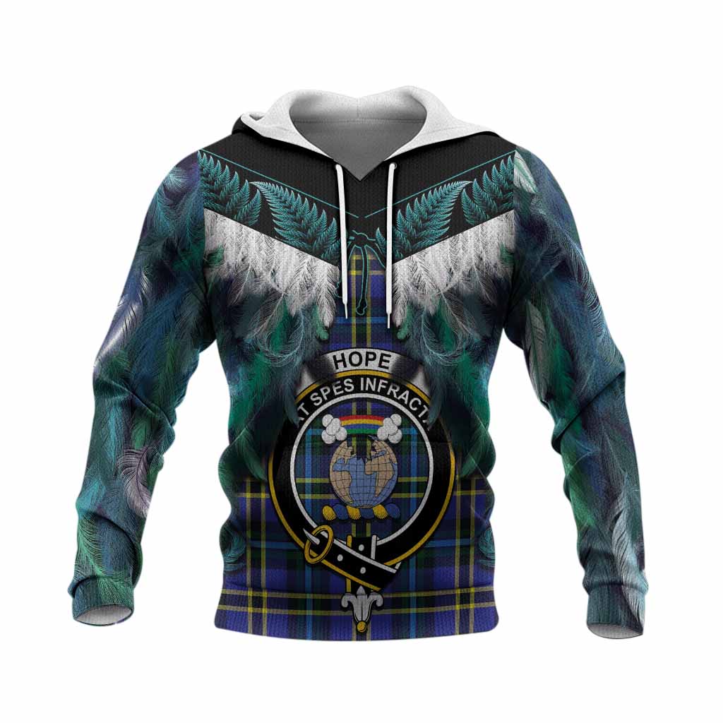 Hope Tartan Crest Knitted Hoodie New Zealand Maori Korowai Cloak