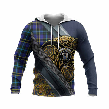 Hope Tartan Crest Knitted Hoodie Scottish Triskele Celtic