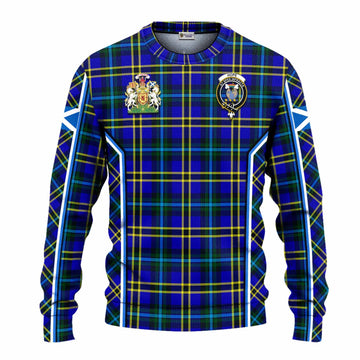 Hope Tartan Crest Knitted Sweater Scotland Coat of Arm Flag Style - Tartan Vibes Clothing