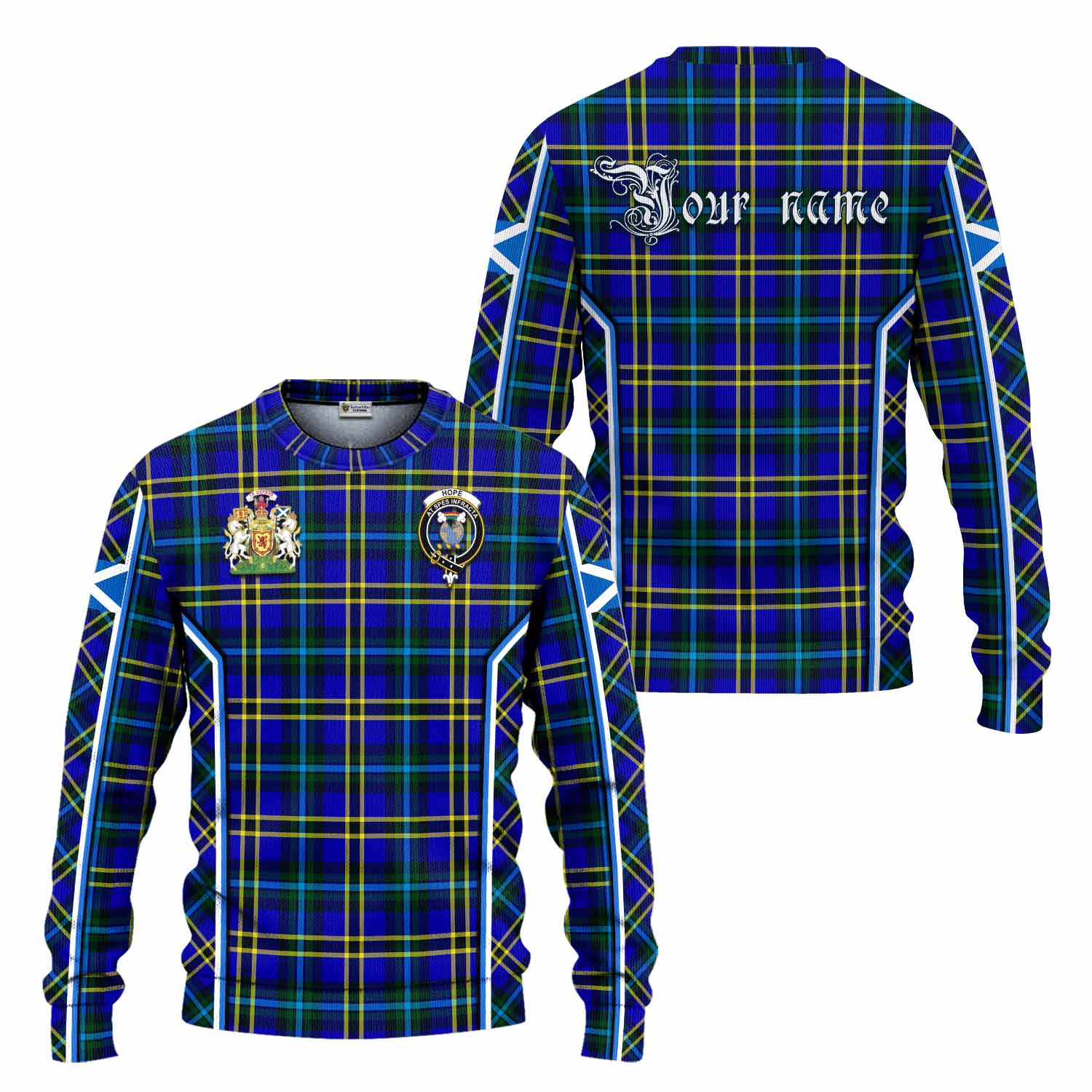 Hope Tartan Crest Knitted Sweater Scotland Coat of Arm Flag Style - Tartan Vibes Clothing