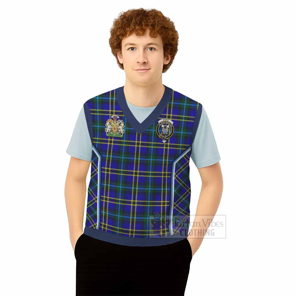 Hope Tartan Crest Knitted V-Neck Vest Scotland Coat of Arm Flag Style - Tartan Vibes Clothing