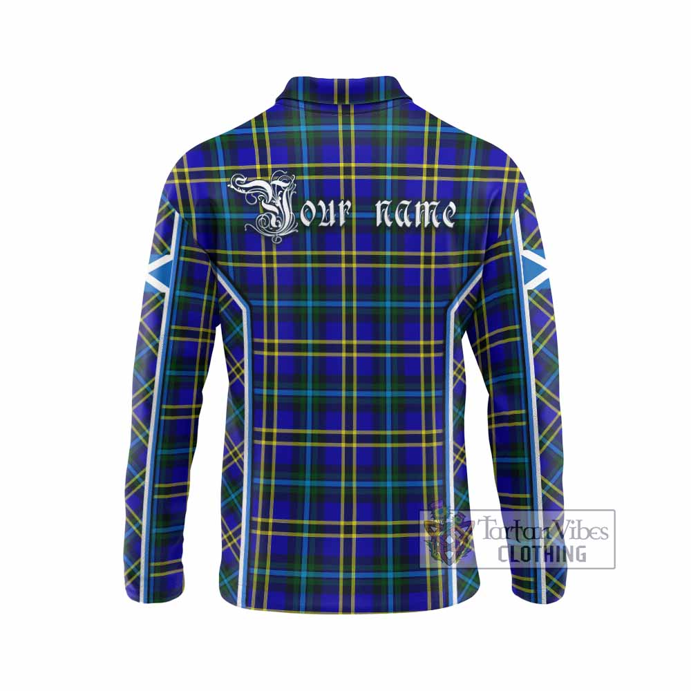 Hope Tartan Crest Long Sleeve Polo Shirt Scotland Coat of Arm Flag Style - Tartan Vibes Clothing