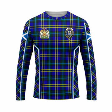 Hope Tartan Crest Long Sleeve T-Shirt Scotland Coat of Arm Flag Style - Tartan Vibes Clothing