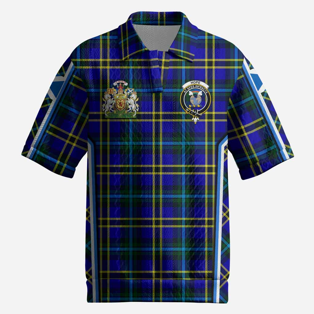 Hope Tartan Crest Men’s Polo Sweater Top Scotland Coat of Arm Flag Style
