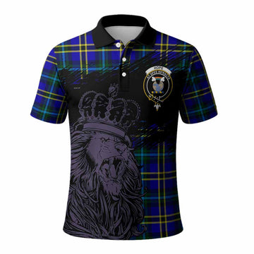 Hope Tartan Crest Polo Shirt Crowned Lion Heritage Style