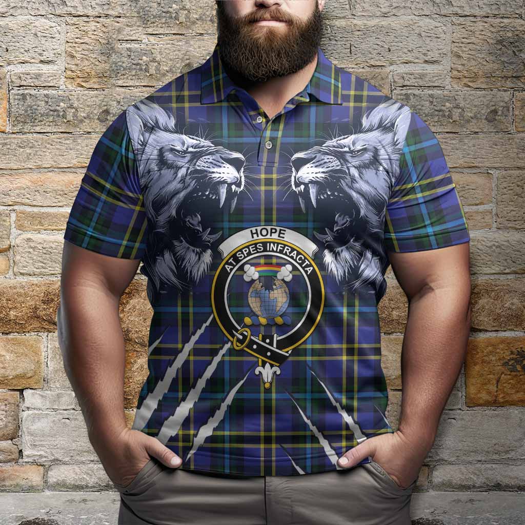 Hope Tartan Crest Polo Shirt Ferocious Lion Style