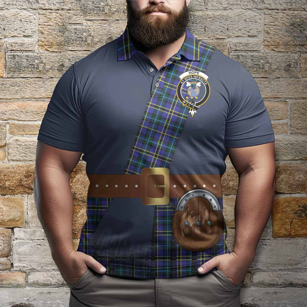 Hope Tartan Crest Polo Shirt Kilt Costume Style
