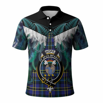 Hope Tartan Crest Polo Shirt New Zealand Maori Korowai Cloak