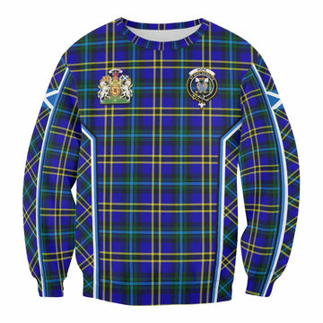 Hope Tartan Crest Sweatshirt Scotland Coat of Arm Flag Style