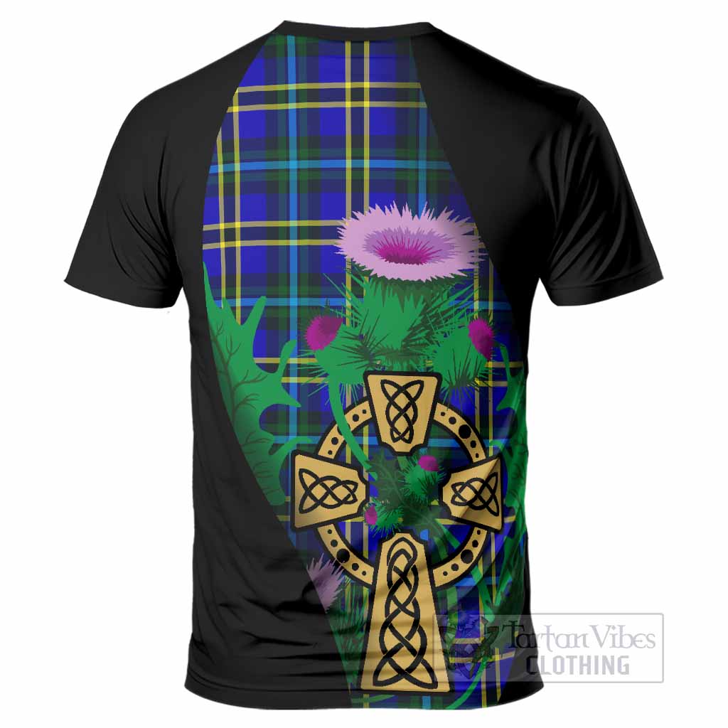 Hope Tartan Crest T-Shirt Celtic Cross Thistle Flowers