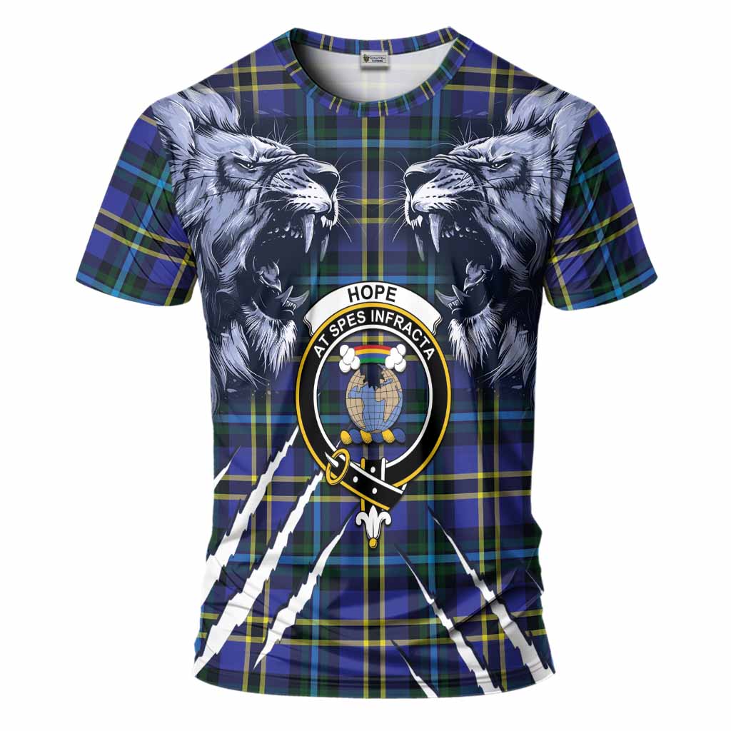 Hope Tartan Crest T-Shirt Ferocious Lion Style