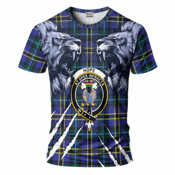 Hope Tartan Crest T-Shirt Ferocious Lion Style