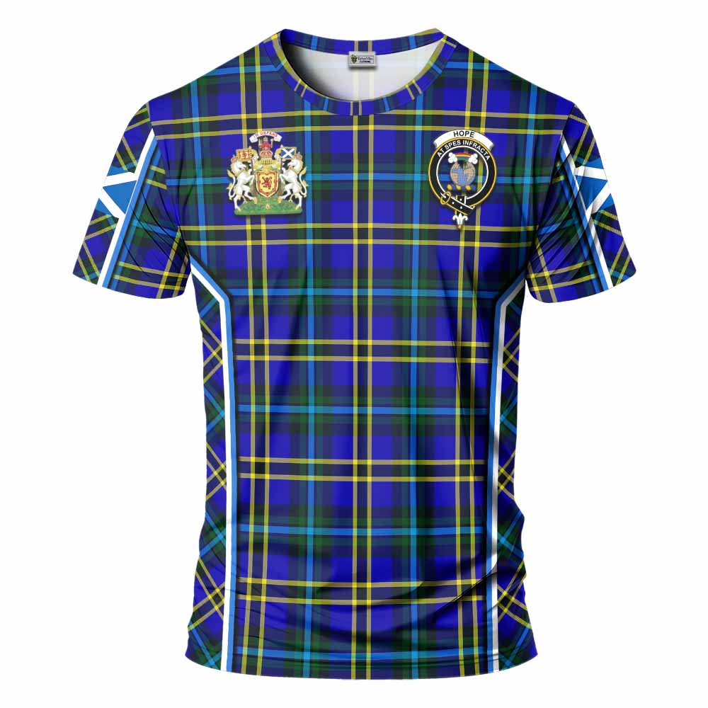 Hope Tartan Crest T-shirt Scotland Coat of Arm Flag Style - Tartan Vibes Clothing