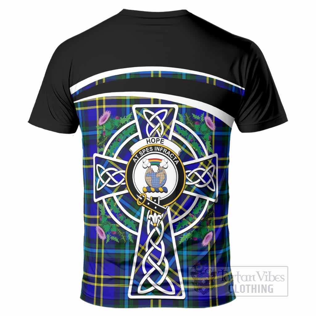 Hope Tartan Crest T-Shirt Scottish Thistle Celtic Cross Alba Gu Brath