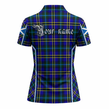 Hope Tartan Crest Women's Polo Shirt Scotland Coat of Arm Flag Style