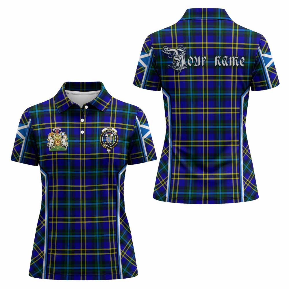 Hope Tartan Crest Women's Polo Shirt Scotland Coat of Arm Flag Style - Tartan Vibes Clothing
