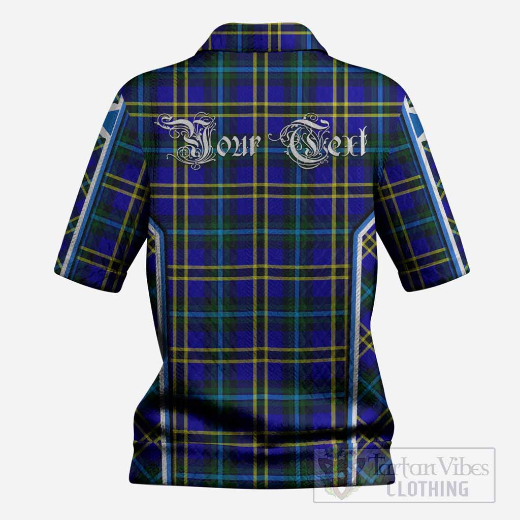 Hope Tartan Crest Women’s Polo Sweater Top Scotland Coat of Arm Flag Style