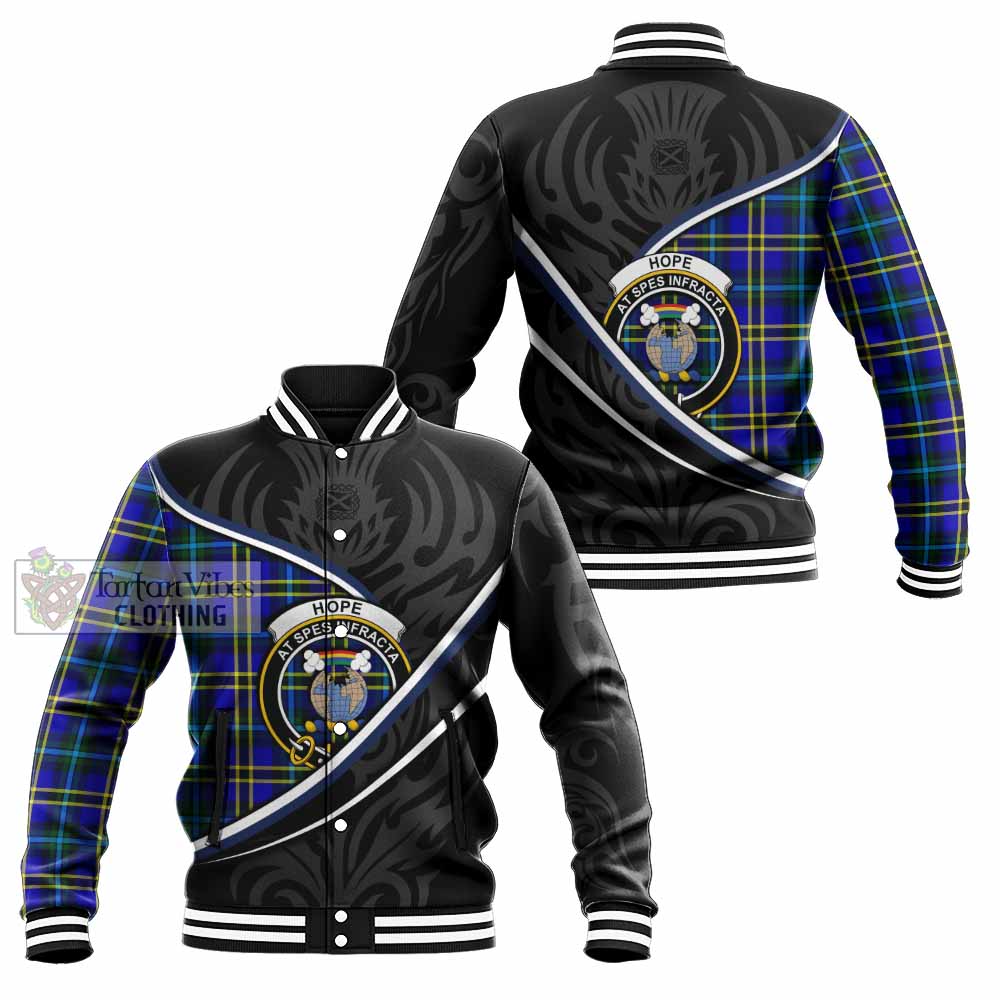 Hope Tartan Family Crest Baseball Jacket Celtic Scottish Thistle Floral - Tartan Vibes Clothing