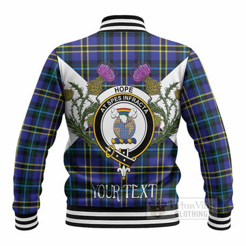 Hope Tartan Family Crest Baseball Jacket Scottish Burns Night Thistle Floral