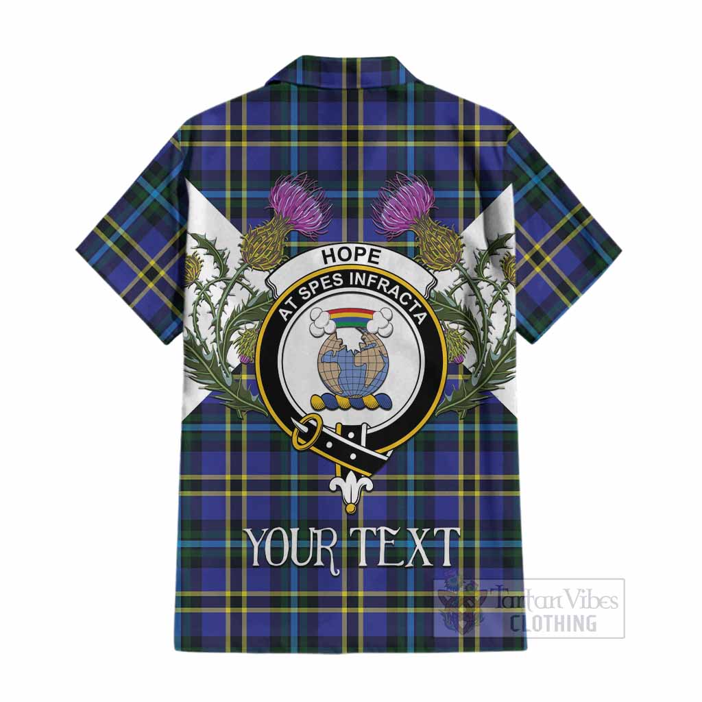 Hope Tartan Family Crest Cotton Hawaiian Shirt Scottish Burns Night Thistle Floral