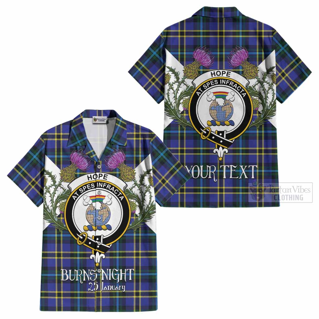 Hope Tartan Family Crest Cotton Hawaiian Shirt Scottish Burns Night Thistle Floral