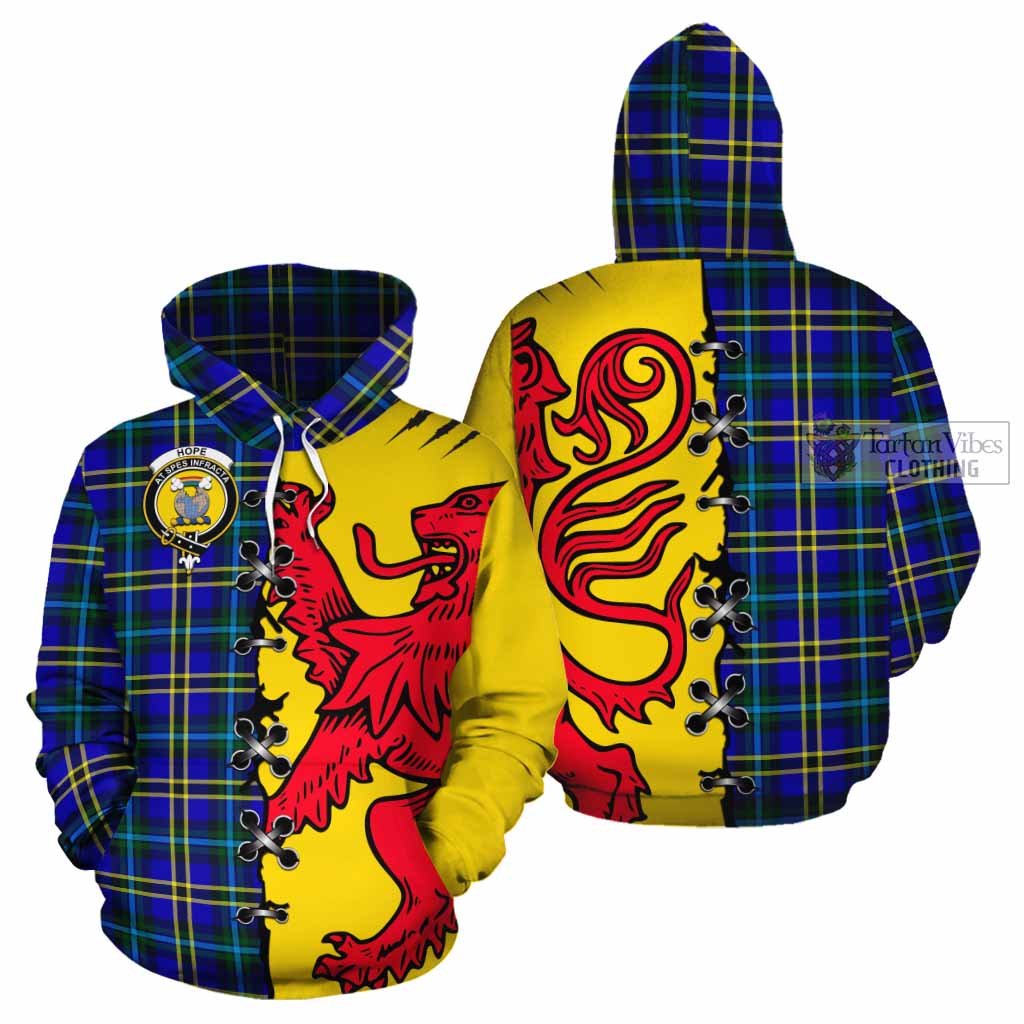 Hope Tartan Family Crest Cotton Hoodie Lion Rampant Honor - Tartan Vibes Clothing