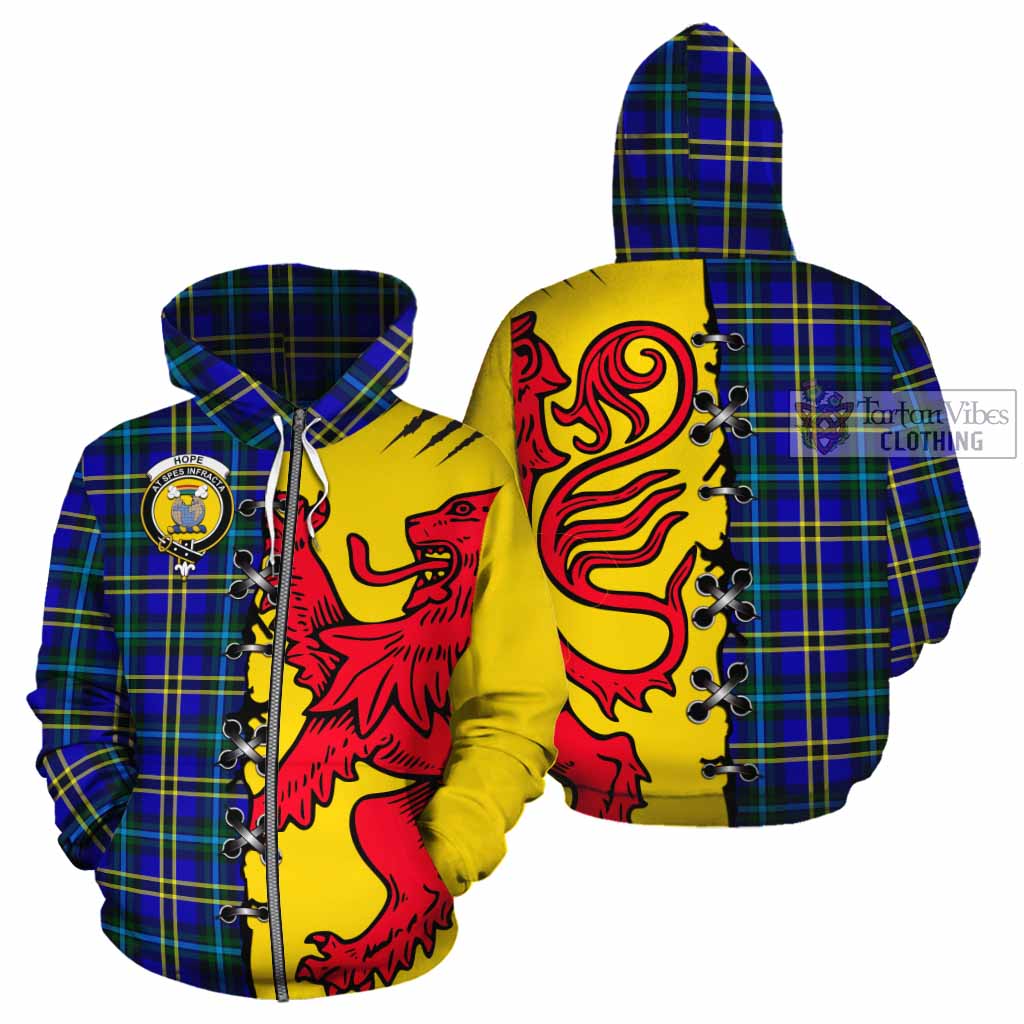 Hope Tartan Family Crest Cotton Hoodie Lion Rampant Honor - Tartan Vibes Clothing