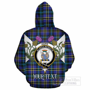 Hope Tartan Family Crest Cotton Hoodie Scottish Burns Night Thistle Floral
