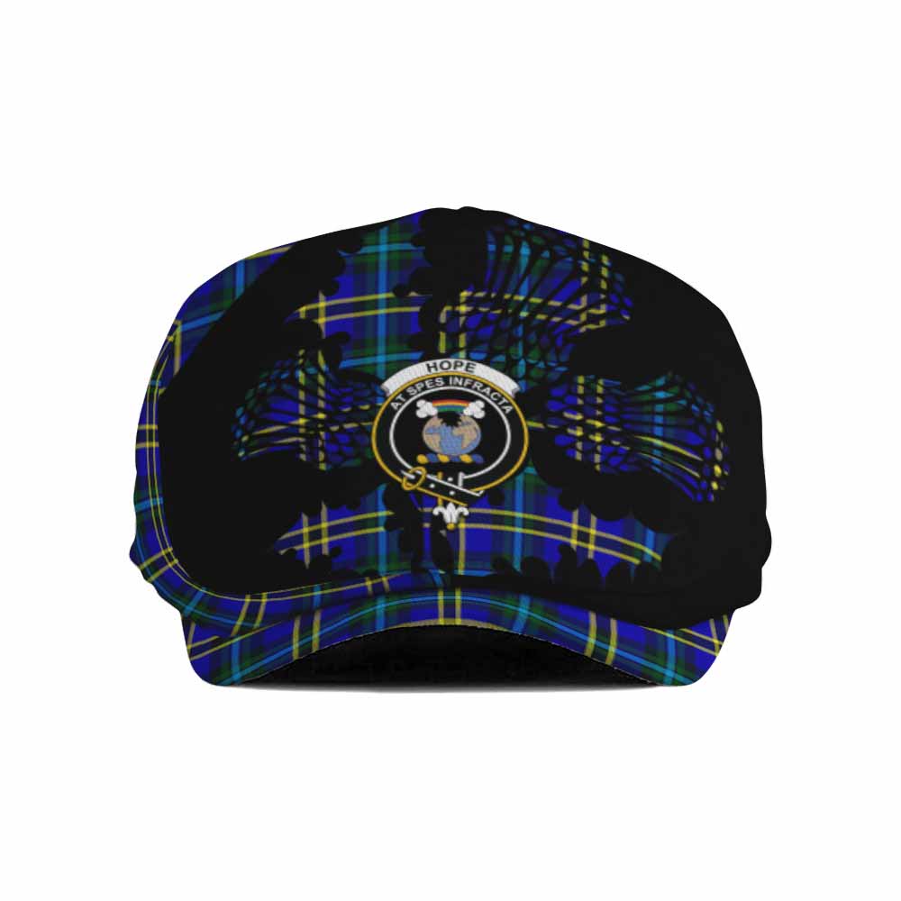 Hope Tartan Family Crest Flat Cap, Jeff Cap Scotland Thistle Floral