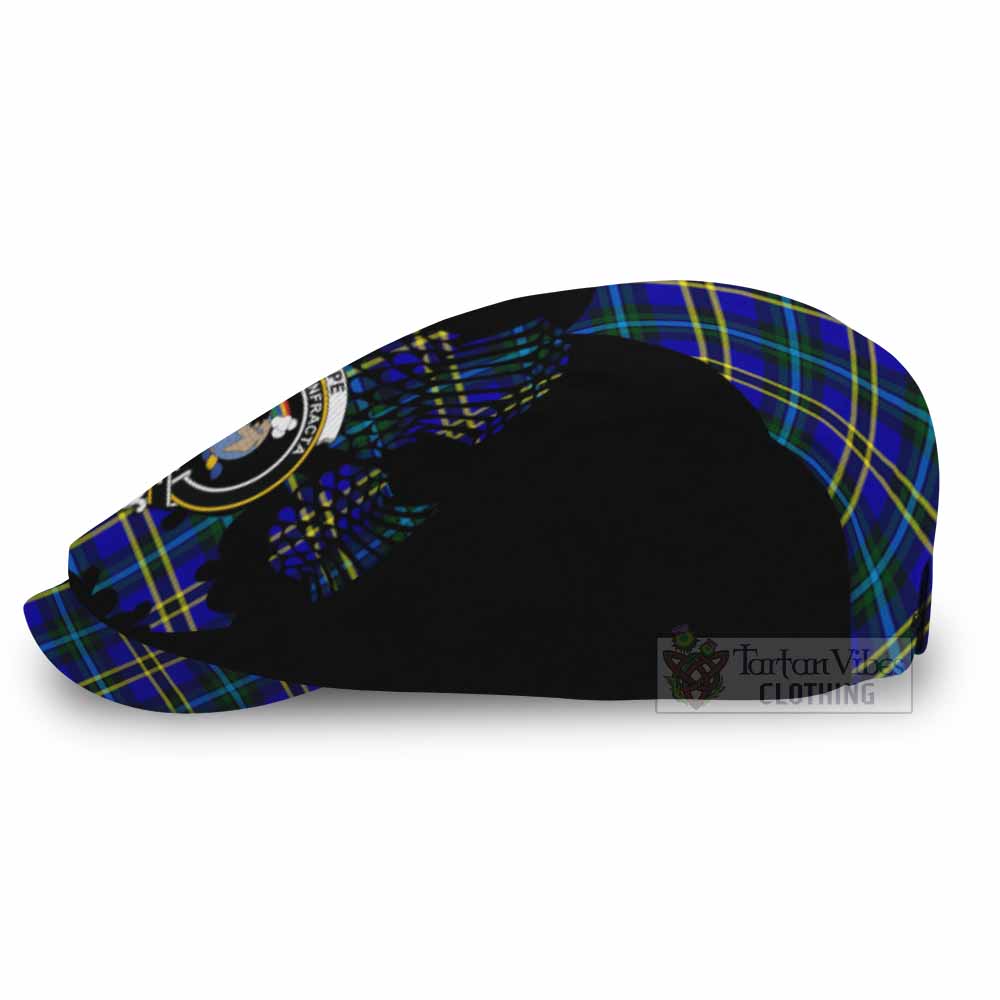 Hope Tartan Family Crest Flat Cap, Jeff Cap Scotland Thistle Floral