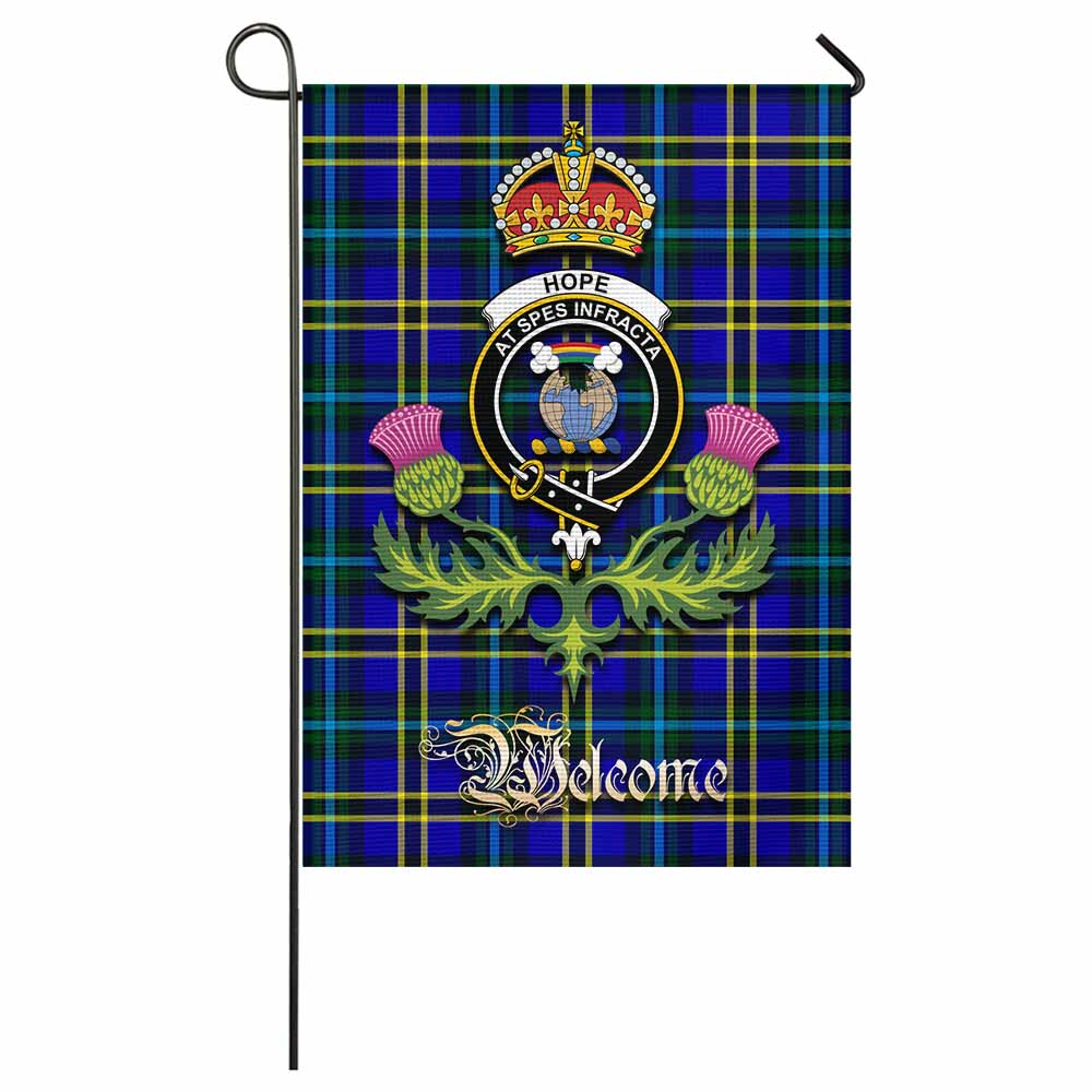 Hope Tartan Family Crest Garden Flag Royal Thistle Welcome Style - Tartan Vibes Clothing