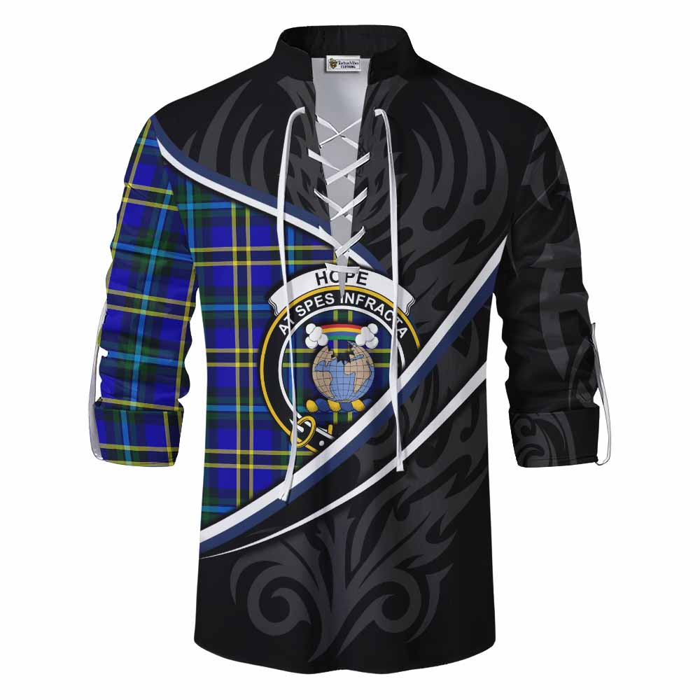 Hope Tartan Family Crest Ghillie Kilt Shirt Celtic Scottish Thistle Floral - Tartan Vibes Clothing