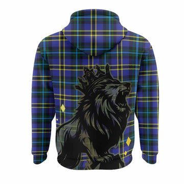 Hope Tartan Family Crest Hoodie Crowned Lion Roaring