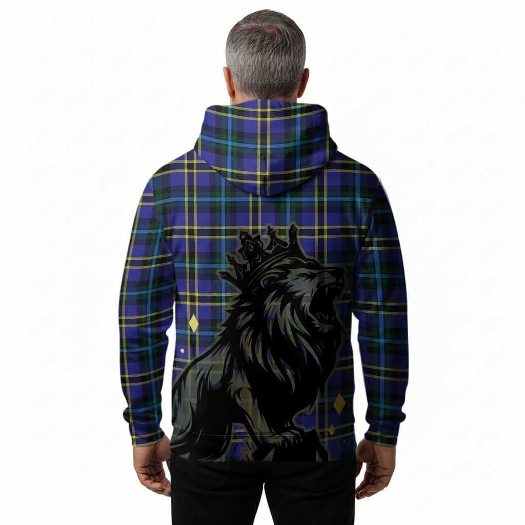 Hope Tartan Family Crest Hoodie Crowned Lion Roaring
