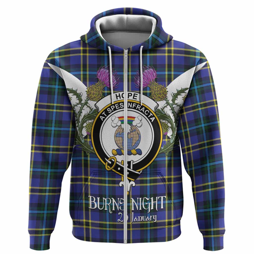 Hope Tartan Family Crest Hoodie Scottish Burns Night Thistle Floral