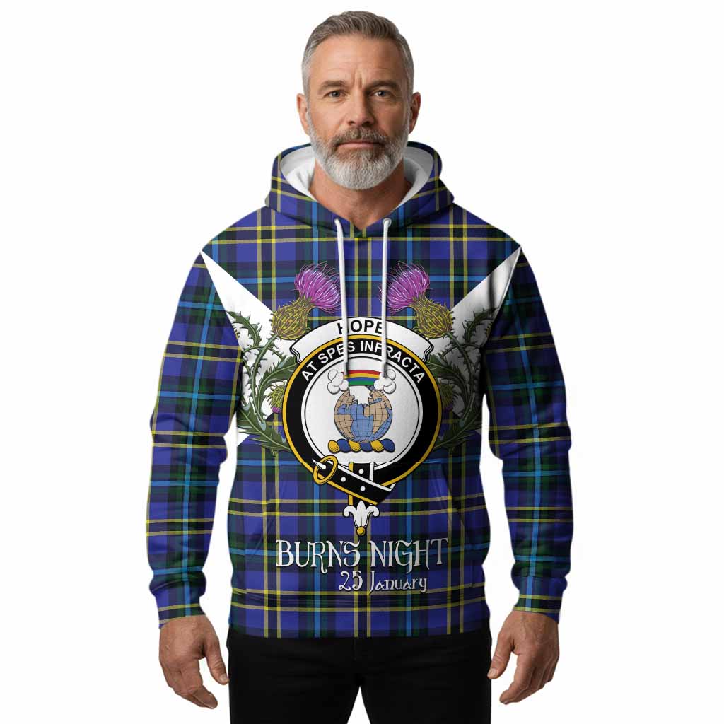 Hope Tartan Family Crest Hoodie Scottish Burns Night Thistle Floral