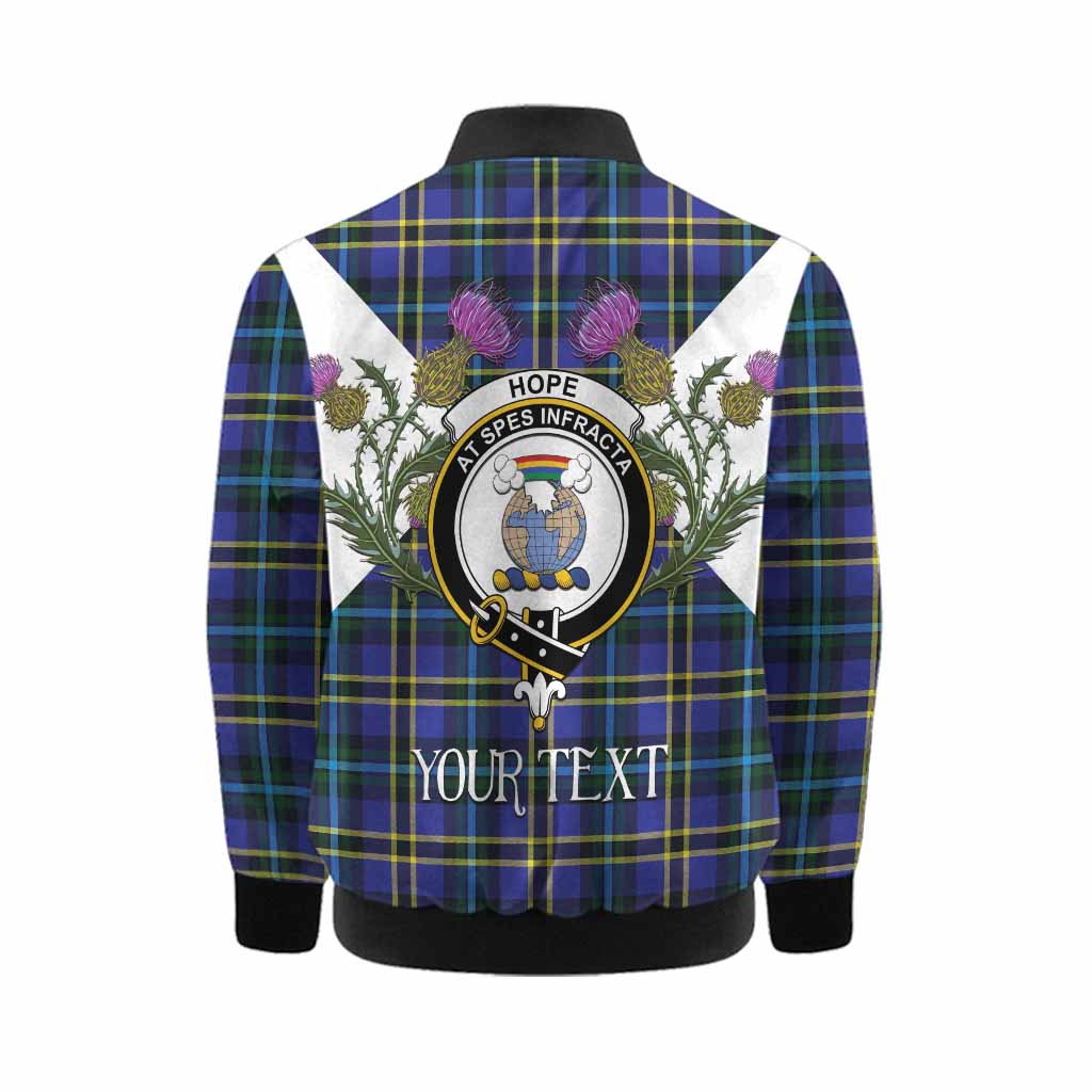 Hope Tartan Family Crest Kid Bomber Jacket Scottish Burns Night Thistle Floral