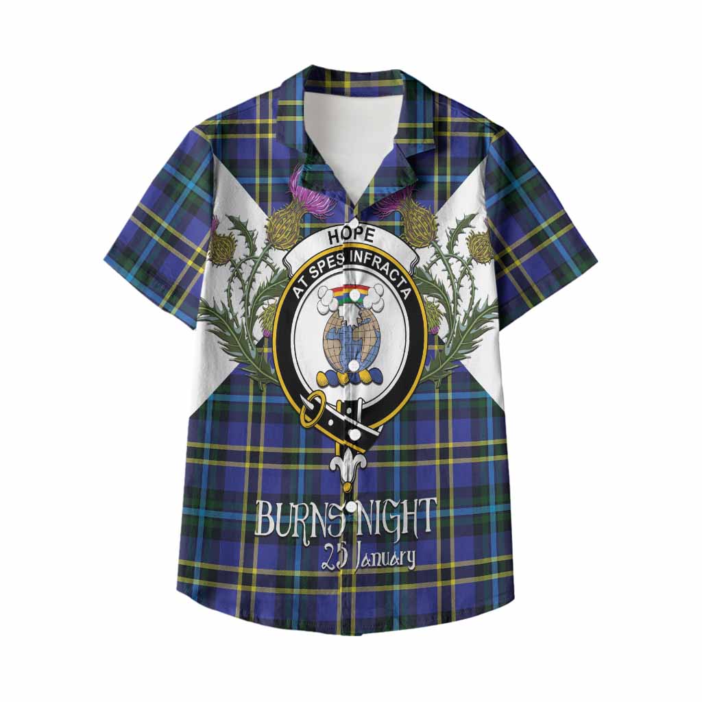 Hope Tartan Family Crest Kid Hawaiian Shirt Scottish Burns Night Thistle Floral