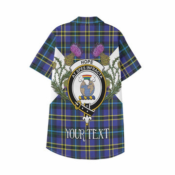 Hope Tartan Family Crest Kid Hawaiian Shirt Scottish Burns Night Thistle Floral