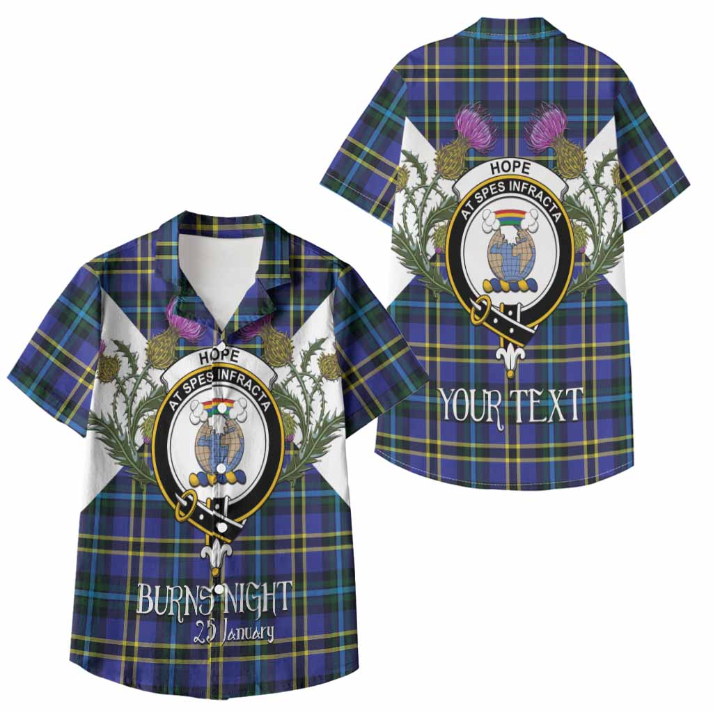 Hope Tartan Family Crest Kid Hawaiian Shirt Scottish Burns Night Thistle Floral