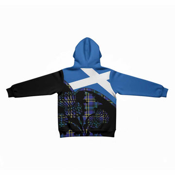 Hope Tartan Family Crest Kid Hoodie Scotland Thistle Floral Flag Style