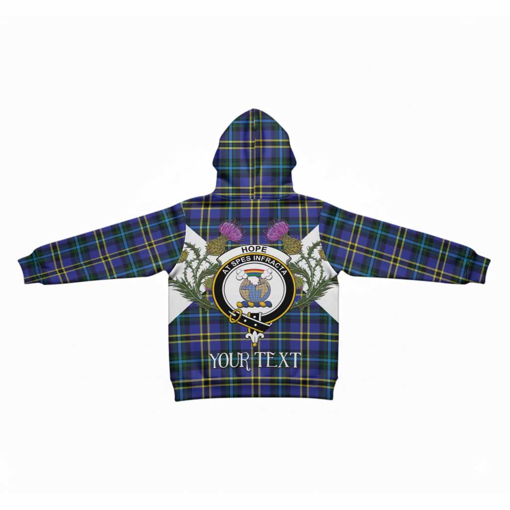 Hope Tartan Family Crest Kid Hoodie Scottish Burns Night Thistle Floral